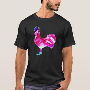 Camiseta Silhuetas de Galinha em Aquarela Arte Amante de Ga