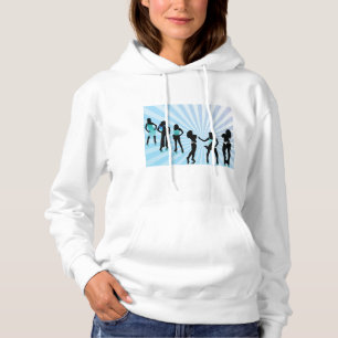 Camiseta Silhuetas de Mulheres Elegantes Azul Teal Moda
