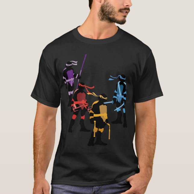 Camiseta Silhuetas do TMNT menino (Frente)