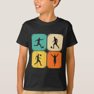 Camiseta Silhuetas Retro Angustiadas de Jogador de Futebol