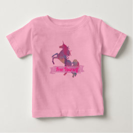 Camiseta Silhuette Abstrato Unicorn de Pastel rosa rosa