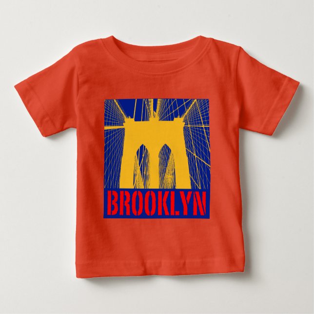 Camiseta Silhuette da ponte Brooklyn (Frente)