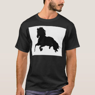 Camiseta Silhuette de Cavalo Branco Negro Corrente