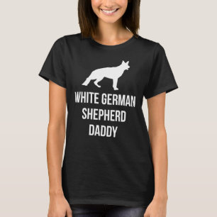 Camiseta Silhuette de German shepherd Branco do proprietári