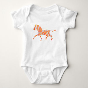 Camiseta Silhuette de Zebra Laranja e Branca