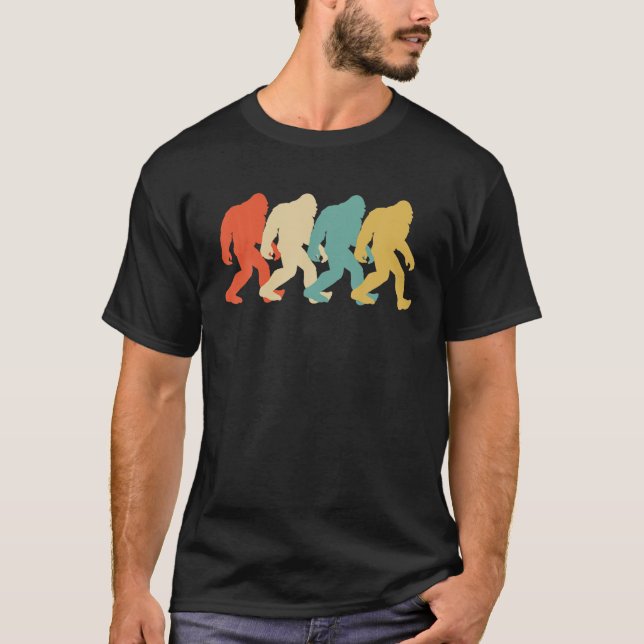 Camiseta Silhuette Retro-Pop Art Sasquatch Gráfico (Frente)