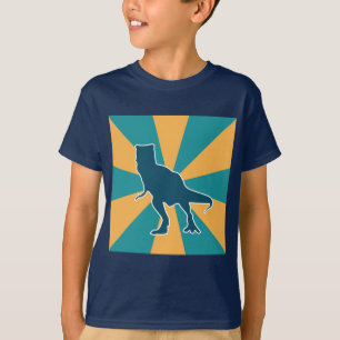 Camiseta Silhute de dinossauro corajoso, menino dino saurus