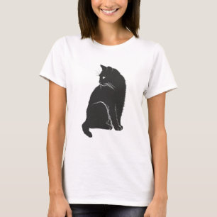 Camiseta Silhute de sombra de gato