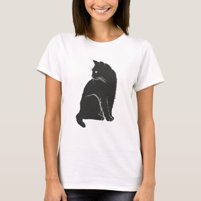 Camiseta Silhute de sombra de gato (Frente)