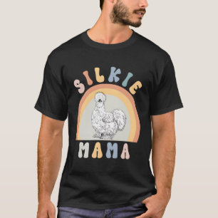 Camiseta Silkie Mama Silky Chicken Mãe Fazenda Animal