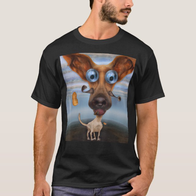Camiseta Silly dog cute puppy artwork pup doggy portrait hu (Frente)