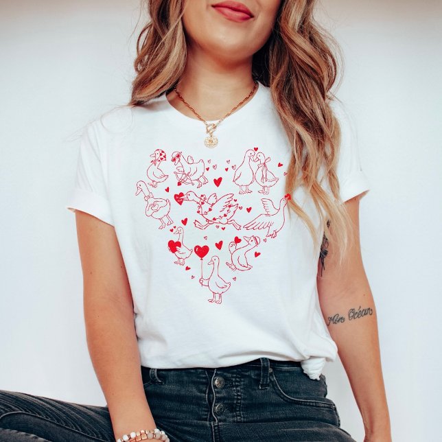 Camiseta Silly Goose Valentine Heart | Funny Cute Goose  (Criador carregado)