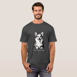 Camiseta Silohuette Preto e Branco do Melhor Amigo Corgi