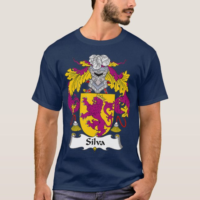 Camiseta Silva Casaco de Guarda Familiar de Armas (Frente)