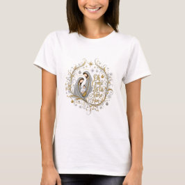 Camiseta Silver and gold nativity Christmas
