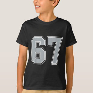 Camiseta Silver Black White Number 67 Jersey Player Uniform