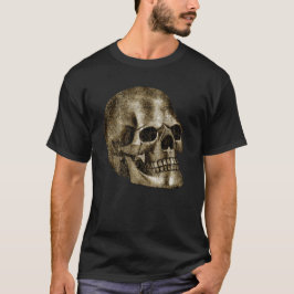 Camiseta Silver Damask Skull Luxury Black Gotheen