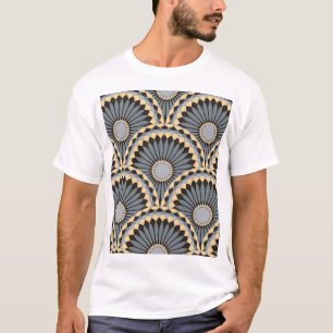 Camiseta Silver de Marfim: Azulejo Floral Circular.