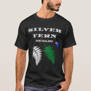 Camiseta Silver Fern, bandeira da Nova Zelândia Kiwi L