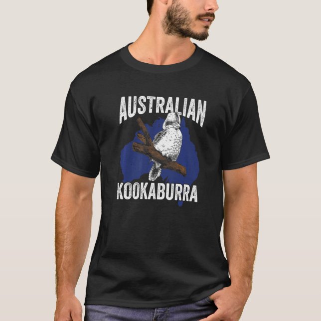Camiseta Silver Kookaburra Austrália Mapa Laughin Australia (Frente)