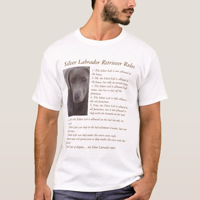 Camiseta Silver Labrador Retriever Rules (Frente)