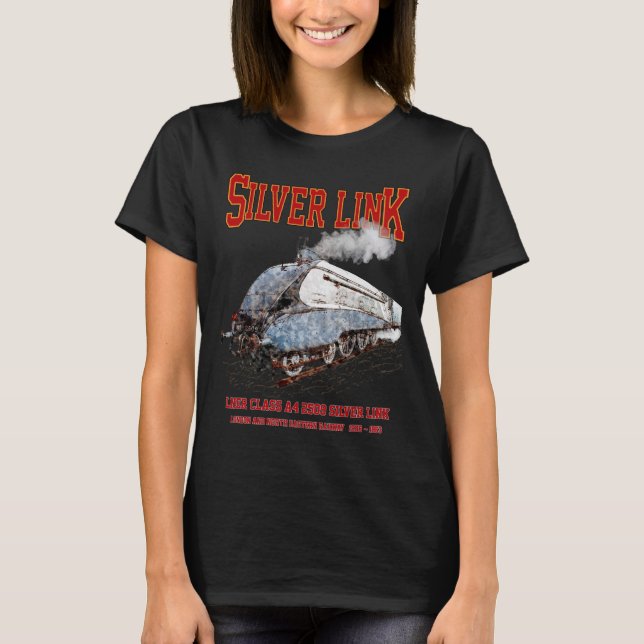 Camiseta Silver Link - LNER Class A4 2509 Steam Train Loco (Frente)