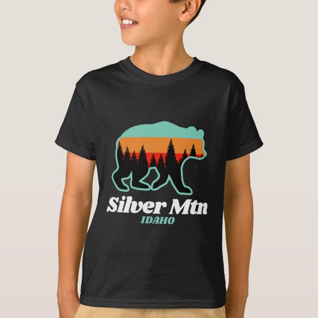 Camiseta Silver Mountain Idaho - Urso de Snowboard (Frente)