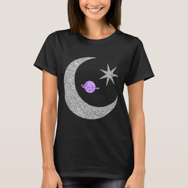Camiseta Silver Shimmery Moon & Star (Frente)