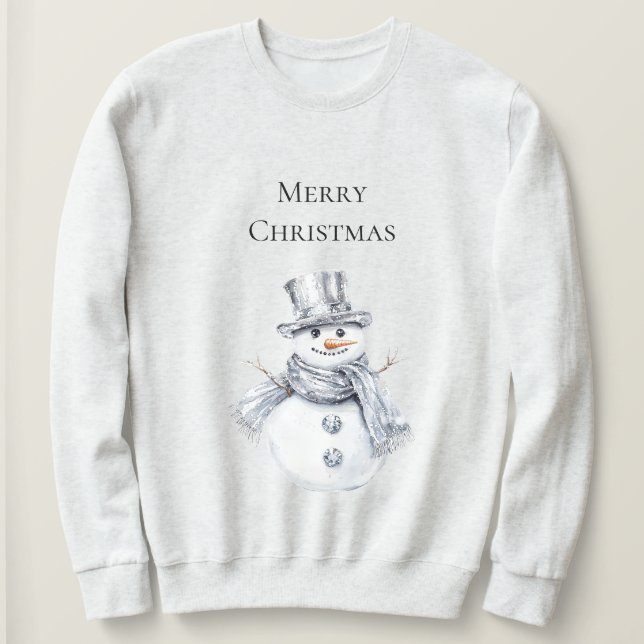 Camiseta Silver Snowman Natal (Frente do Design)