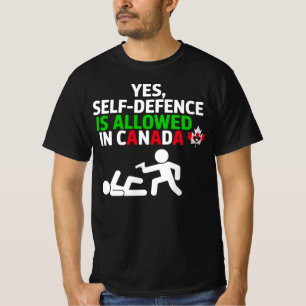 Camiseta Sim, a autodefesa é permitida no Canadá Funny Stic