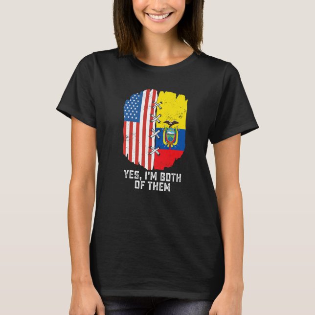 Camiseta Sim, ambos são metade americana do Equatorio (Frente)