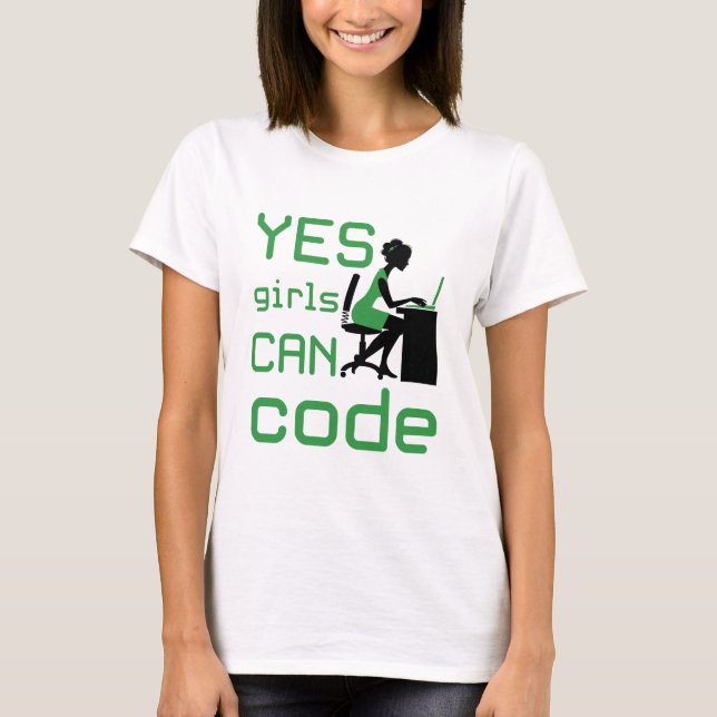 Camiseta Sim, as garotas podem codificar o programador para (Frente)
