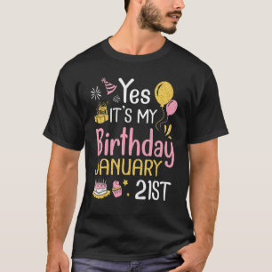 Camiseta Sim, é o meu aniversário, no dia 21 de Janeiro, ru