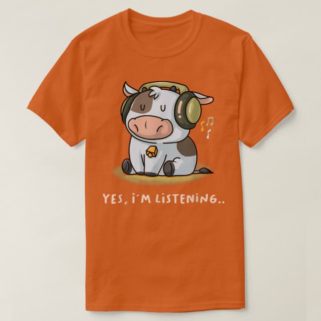 Camiseta Sim, estou escutando a introdução da Fazenda de fã (Frente do Design)