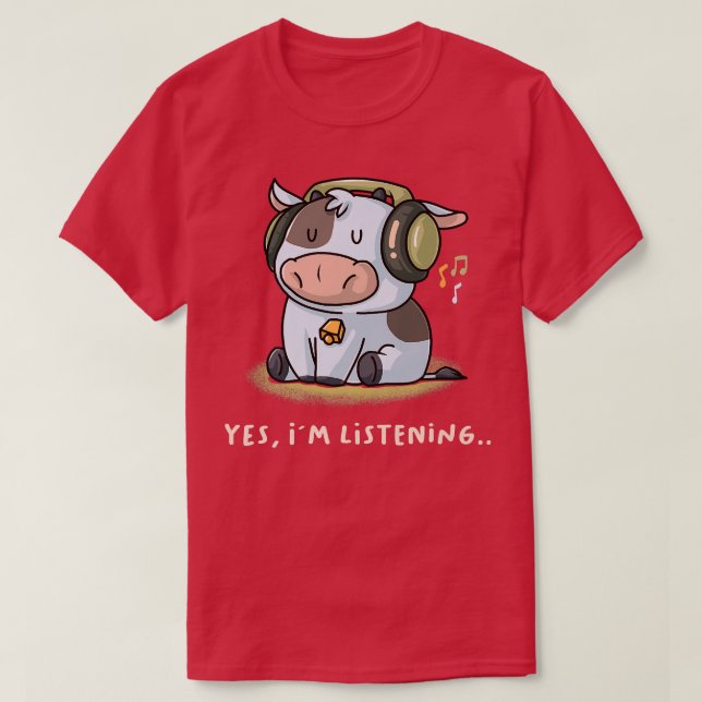 Camiseta Sim, estou escutando a introdução da Fazenda de fã (Frente do Design)