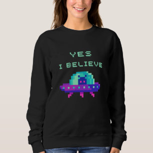 Camiseta Sim, Eu Acredito Que Alienígena Voando OFO Espacha