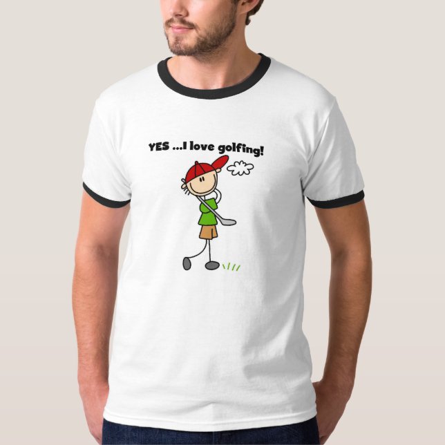 Camiseta SIM Eu Amo Jogar Golfe (Frente)