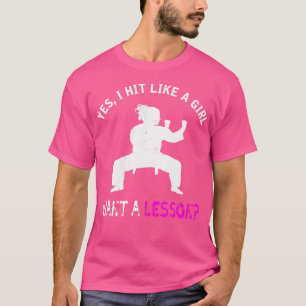 Camiseta Sim, Eu Bato Como Uma Garota Quer Uma Lição Aikido
