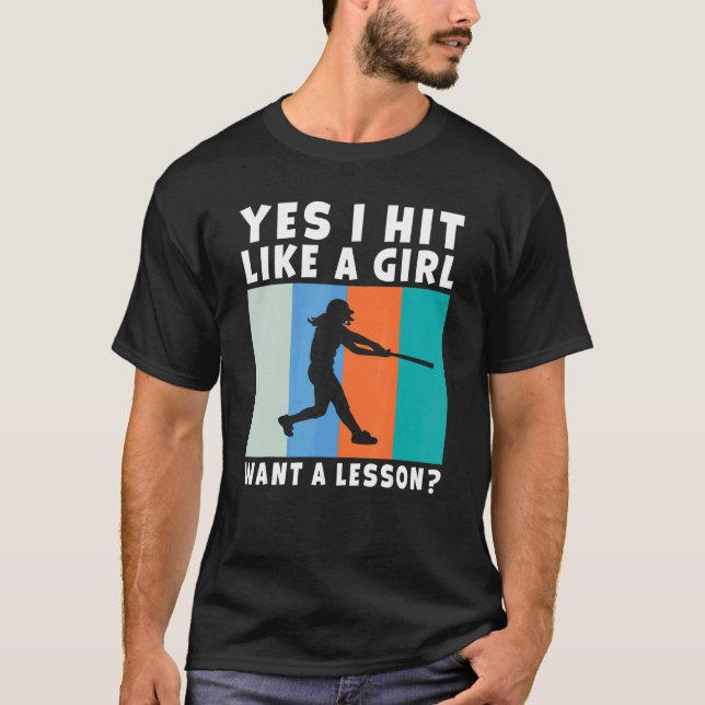 Camiseta Sim, eu bato como uma garota quer uma Lição de Sof (Frente)