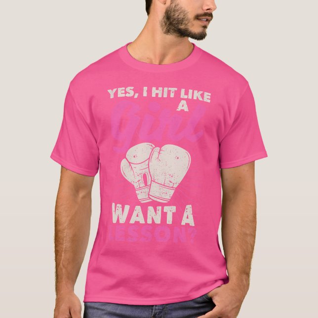 Camiseta Sim, Eu Bato Como Uma Rapariga - Você Quer Uma Liç (Frente)