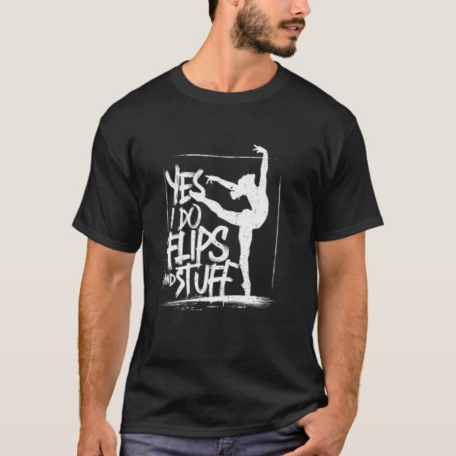 Camiseta Sim Eu Faço Flips Ginasta Menina (Frente)