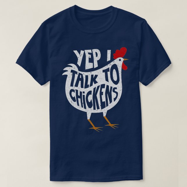 Camiseta Sim, eu falo com frango, gritos de frango. (Frente do Design)