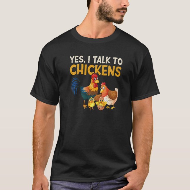 Camiseta Sim, Eu Falo Com Frangos Fazendas Farmer 1 (Frente)