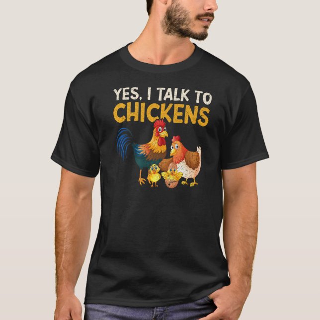 Camiseta Sim, Eu Falo Com Frangos Fazendas Farmer 1 (Frente)