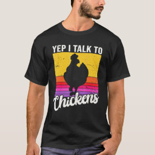 Camiseta Sim, eu falo com galinha Vintage Retro anos 70 Gal