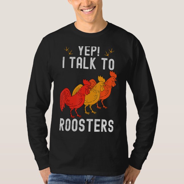 Camiseta Sim, Eu Falo Com Galinhas Da Fazenda Da Fazenda. (Frente)