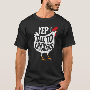 Camiseta Sim, eu falo com galinhas Dama Fazendeira Amante d