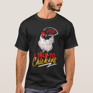 Camiseta Sim, eu falo com galinhas Fazendeiro de galinha