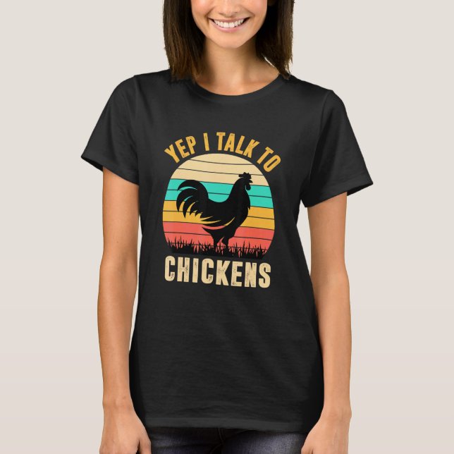 Camiseta Sim, Eu Falo Com Galinhas Sussuras Nuggets Fazenda (Frente)