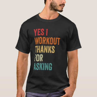 Camiseta Sim Eu Me Exercito Gráfico Sarcástico de Músculo,